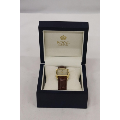116 - A 'ROYAL LONDON' BOXED WRISTWATCH, WORKING AT TIME OF CATALOGUE, NO WARRANTY GIVEN