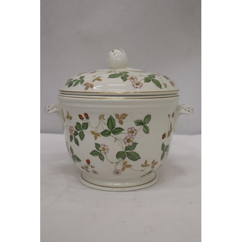 117 - A CERAMIC WEDGWOOD 'WILD STRAWBERRY' ICE BUCKET WITH INNER LINER