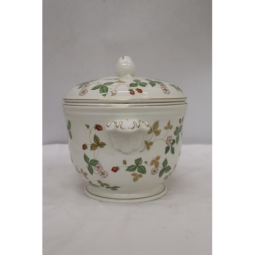 117 - A CERAMIC WEDGWOOD 'WILD STRAWBERRY' ICE BUCKET WITH INNER LINER