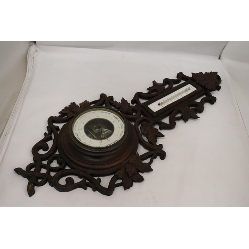 133 - A CARVED WOODEN 19TH CENTURY FRENCH BAROMETER