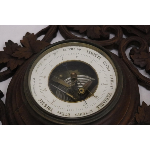 133 - A CARVED WOODEN 19TH CENTURY FRENCH BAROMETER
