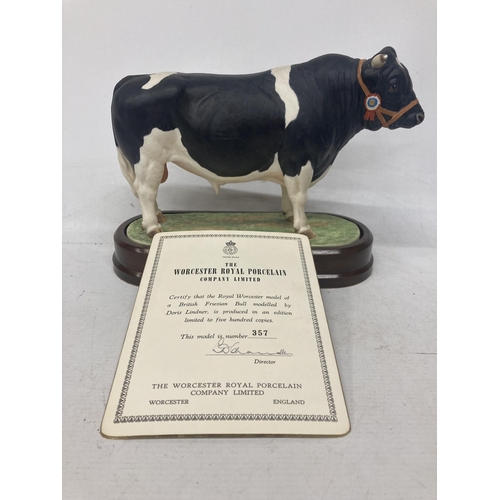 710 - A ROYAL WORCESTER MODEL OF A BRITISH FRESIAN BULL MODELLED BY DORIS LINDNER AND PRODUCED IN A LIMITE... 