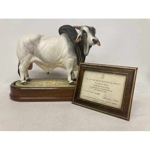 713 - A ROYAL WORCESTER MODEL OF A BRAHMAN BULL MODELLED BY DORIS LINDNER AND PRODUCED IN A LIMITED EDITIO... 