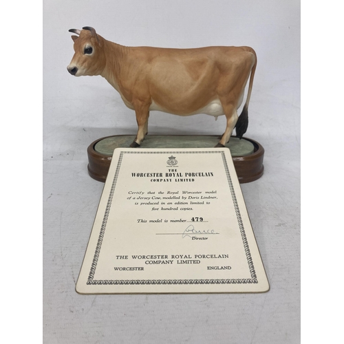 714 - A ROYAL WORCESTER MODEL OF A JERSEY COW MODELLED BY DORIS LINDNER AND PRODUCED IN A LIMITED EDITION ... 