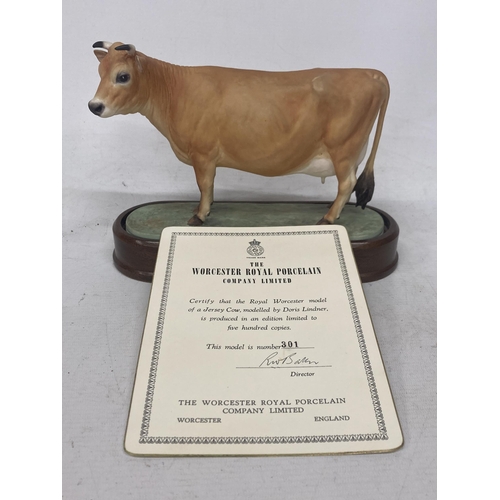 715 - A ROYAL WORCESTER MODEL OF A JERSEY COW MODELLED BY DORIS LINDNER AND PRODUCED IN A LIMITED EDITION ... 