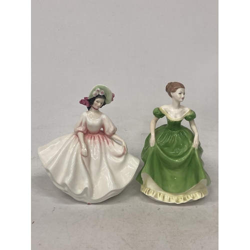 720 - A ROYAL DOULTON SUNDAY BEST FIGURINE MODELLED BY PEGGY DAVIES (2ND QUALITY) AND COALPORT - HEATHER