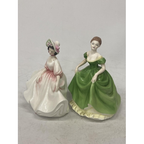 720 - A ROYAL DOULTON SUNDAY BEST FIGURINE MODELLED BY PEGGY DAVIES (2ND QUALITY) AND COALPORT - HEATHER