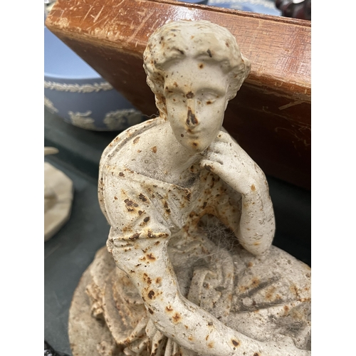 189 - A HEAVY CAST VICTORIAN LADY DOORSTOP, HEIGHT APPROX 26CM