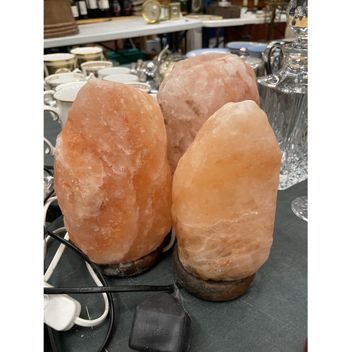 201 - THREE HIMALAYAN SALT LAMPS