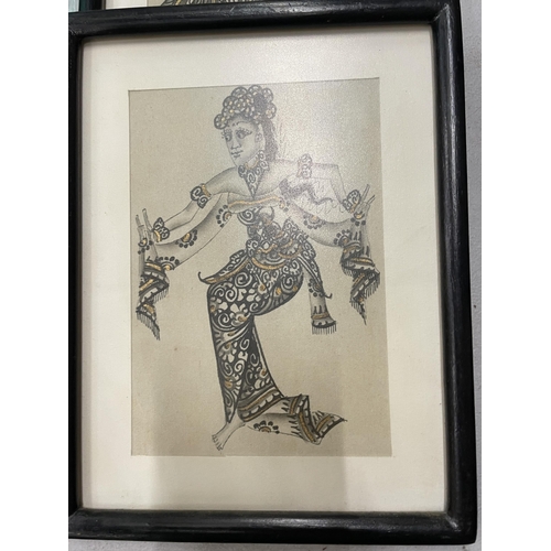 223 - THREE PEN AND INK DRAWINGS OF ASIAN DEITIES, 17CM X 22CM