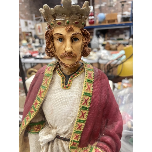 236 - A KING JOHN OF ENGLAND FIGURINE, HEIGHT 46CM