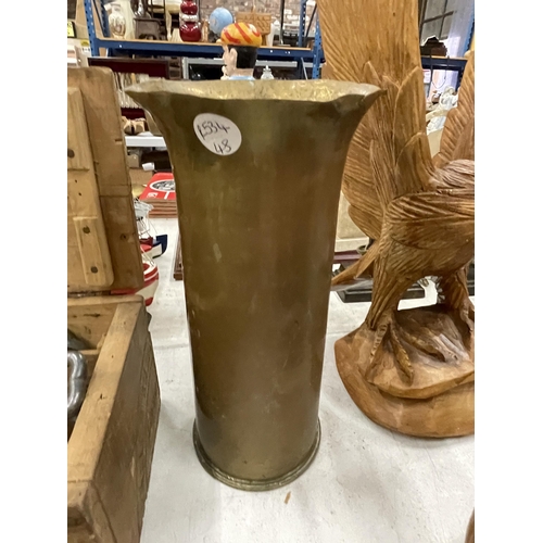 246 - TWO BRASS TRECH ART SHELL VASES, HEIGHTS 25CM AND 14CM