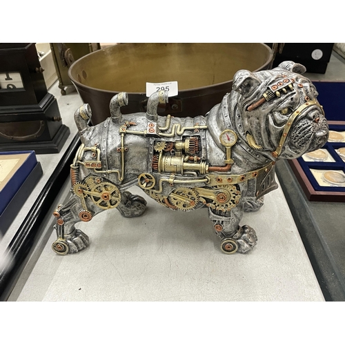 296 - A STEAMPUNK STYLE BULLDOG, HEIGHT 20CM, LENGTH 26CM