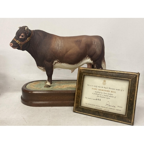 701 - A ROYAL WORCESTER MODEL OF A DAIRY SHORTHORN BULL MODELLED BY DORIS LINDNER PRODUCED IN A LIMITED ED... 