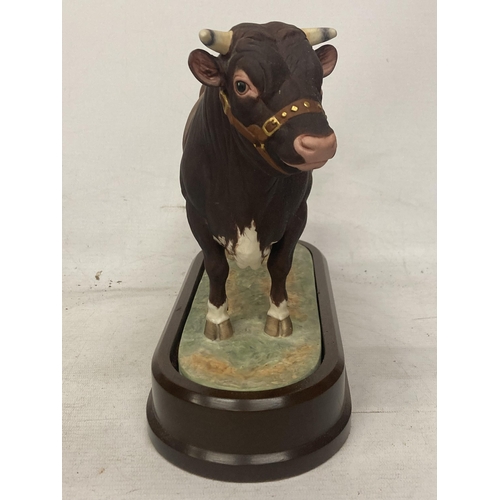 701 - A ROYAL WORCESTER MODEL OF A DAIRY SHORTHORN BULL MODELLED BY DORIS LINDNER PRODUCED IN A LIMITED ED... 