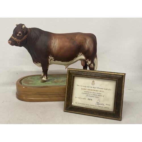 703 - A ROYAL WORCESTER MODEL OF A DAIRY SHORTHORN BULL MODELLED BY DORIS LINDNER PRODUCED IN A LIMITED ED... 