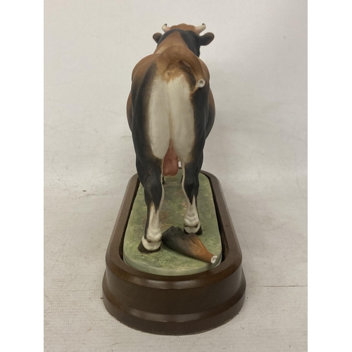 704 - A ROYAL WORCESTER MODEL OF A JERSEY BULL MODELLED BY DORIS LINDNER PRODUCED IN A LIMITED EDITION OF ... 