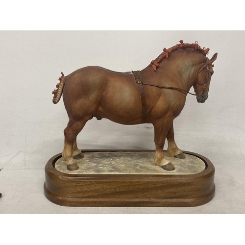 706 - A ROYAL WORCESTER MODEL OF A SUFFOLK STALLION MODELLED BY DORIS LINDNER AND PRODUCED IN A LIMITED ED... 