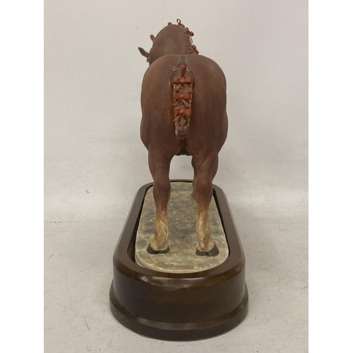 706 - A ROYAL WORCESTER MODEL OF A SUFFOLK STALLION MODELLED BY DORIS LINDNER AND PRODUCED IN A LIMITED ED... 