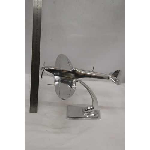 19 - A LARGE CHROME SPITFIRE ON A STAND