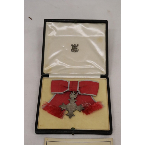 28 - A BOXED LADIES MBE WITH FRAMED PROVENANCE