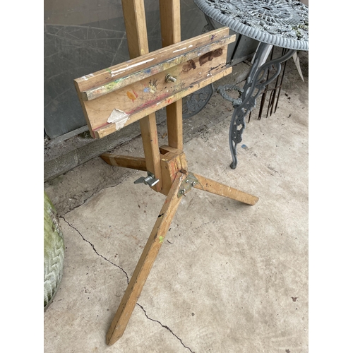 1519 - A LARGE WOODEN 'WINSOR & NEWTON' ARTISTS EASEL