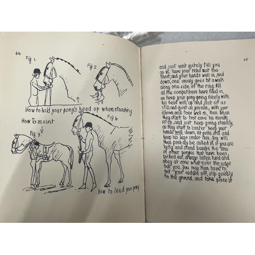 54 - A VINTAGE BOOK ENTITLED HORSEMANSHIP AS IT IS TODAY BY SARAH BOWES LYON ILLUSTRATED BY THE AUTHOR