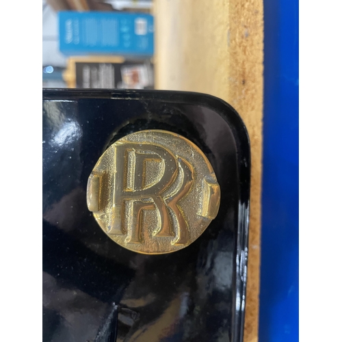 83 - A BLACK ROLLS ROYCE PETROL CAN WITH BRASS STOPPER