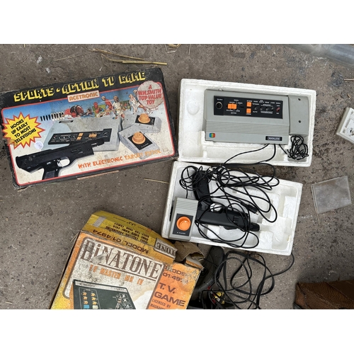 1863 - A BOXED BINATONE TV MASTER MARK IV AND AN ACETRONIC SPORTS ACTION TV GAME