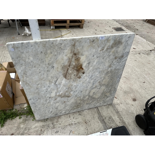 1893 - A PIECE OF GREY MARBLE (96CM x 90CM)