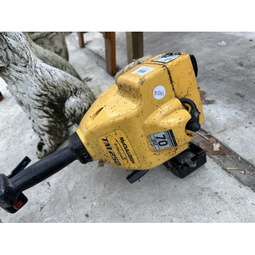 1896 - A MCCULLOCH PETROL GRASS STRIMMER, A MAKITA 110V DRILL AND AN ANGLE GRINDER