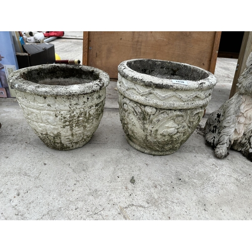 1898 - TWO CONCRETE GARDEN PLANTERS