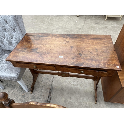 2963 - A VICTORIAN MAHOGANY SIDE TABLE WITH TWO DRAWERS 41