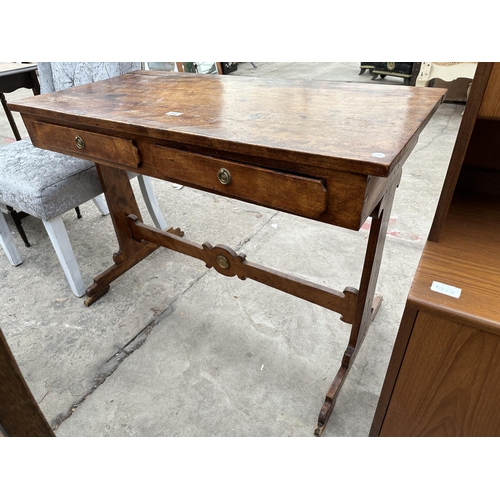 2963 - A VICTORIAN MAHOGANY SIDE TABLE WITH TWO DRAWERS 41