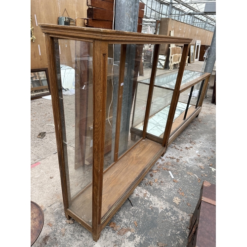 2970 - AN OAK OPEN DISPLAY CABINET