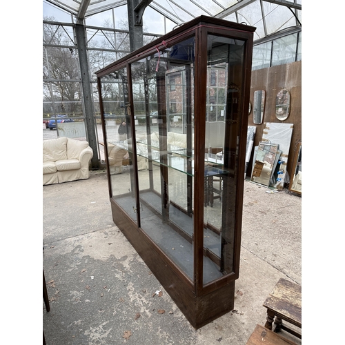 2973 - A 19TH CENTURY MAHOGANY SHOP DISPLAY CABINET WITH BEVELLED EDGE MIRRORS 86