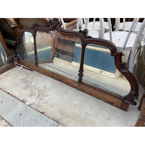 2590 - TWO VICTORIAN MAHOGANY CHIFFONIER MIRROR BACKS, 66