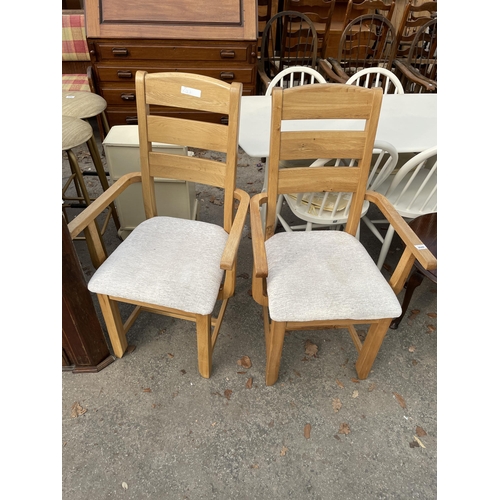 2649 - A PAIR OF OAK ELBOW CHAIRS