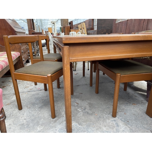 2658 - A RETRO TEAK EXTENDING DINING TABLE 60