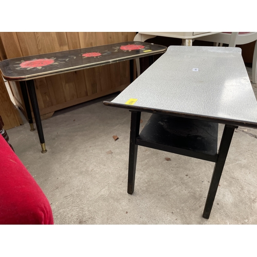 2665 - TWO RETRO COFFEE TABLES