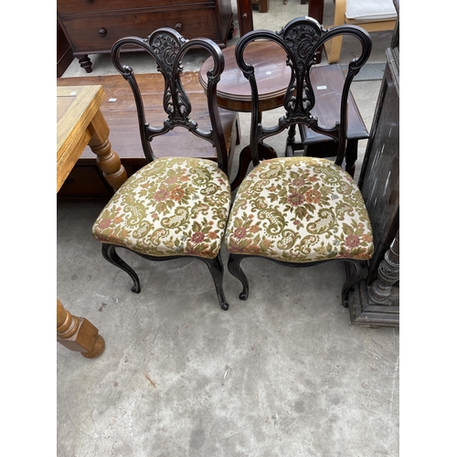 2669 - A PAIR OF LATE VICTORIAN PARLOUR CHAIRS