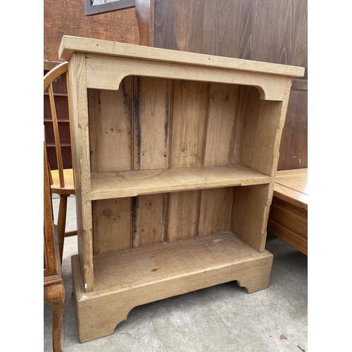 2685 - AN OPEN PINE BOOKCASE