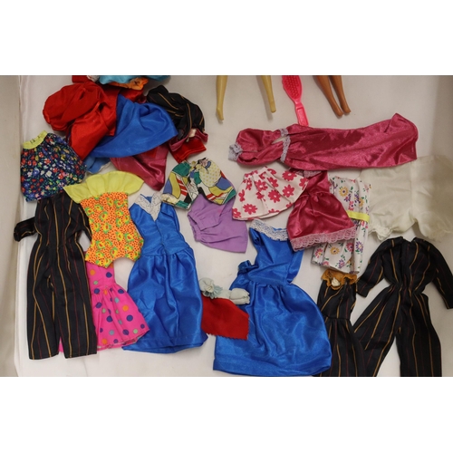 372 - TWO BARBIE STYLE DOLLS WITH VARIOUS OUTFITS