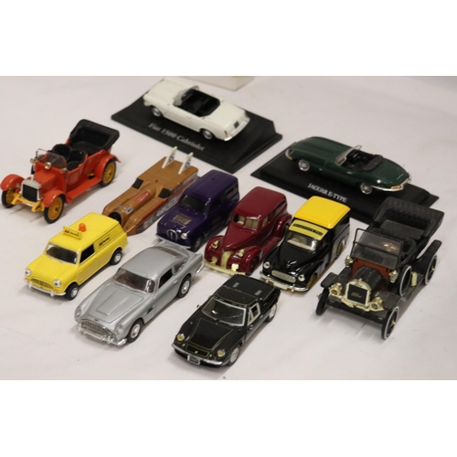 377 - TWELVE DIE-CAST MODEL CARS, MOSTLY 1/43 SCALE