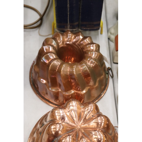 805 - FOUR COPPER JELLY MOULDS