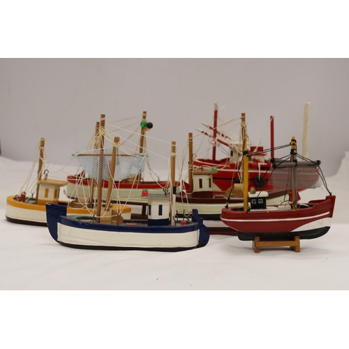 818 - SIX MODELS OF TRAWLER FISHING BOATS