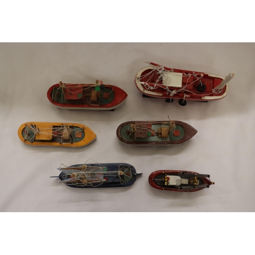 818 - SIX MODELS OF TRAWLER FISHING BOATS