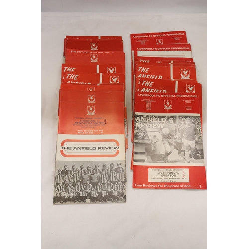 819 - TWENTY SEVEN LIVERPOOL HOME PROGRAMMES 1969 - 1972