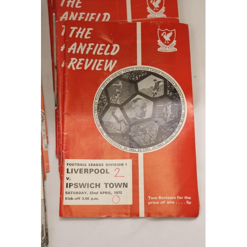 819 - TWENTY SEVEN LIVERPOOL HOME PROGRAMMES 1969 - 1972