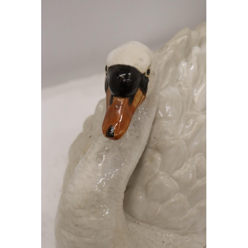 831 - A LARGE CERAMIC SWAN